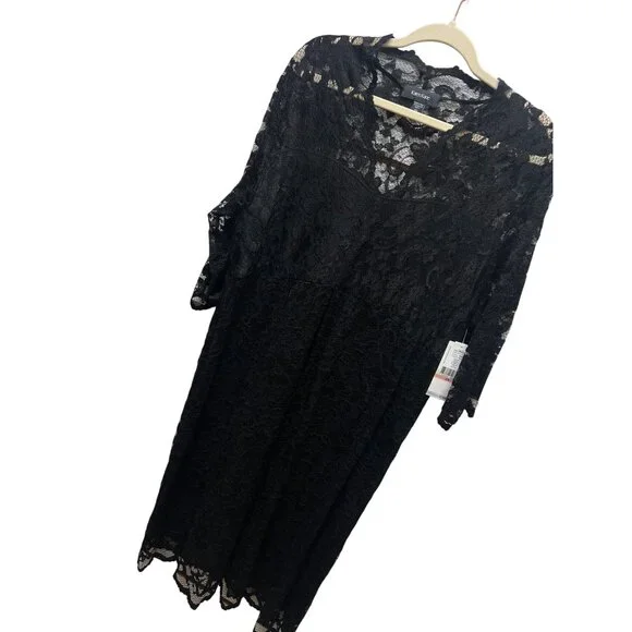 Karen Kane NWT Black Lace Scalloped Sheath Dress